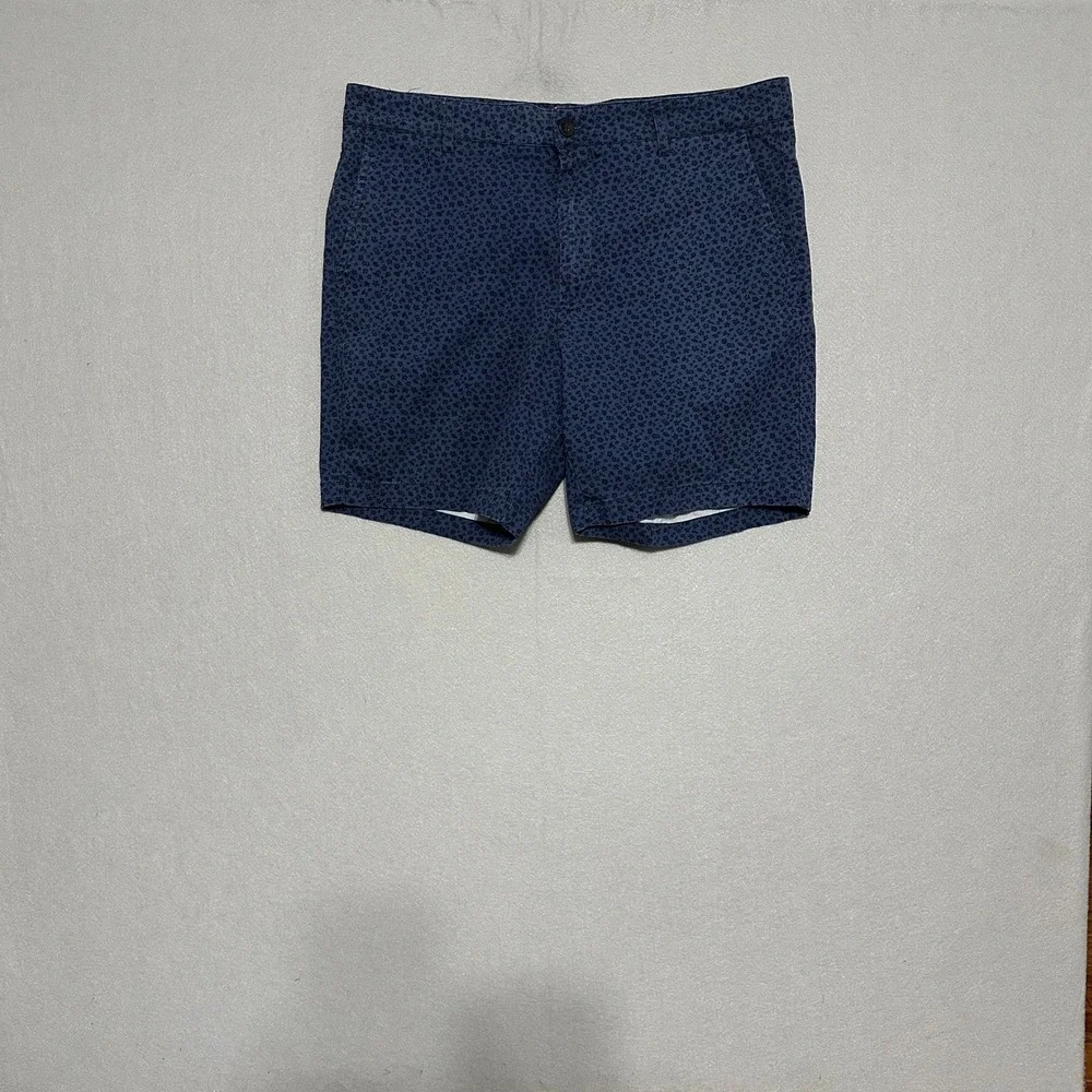 Ben Sherman‎ Mens 36W Navy Blue Floral Print Regular Fit Chino Shorts Stretch